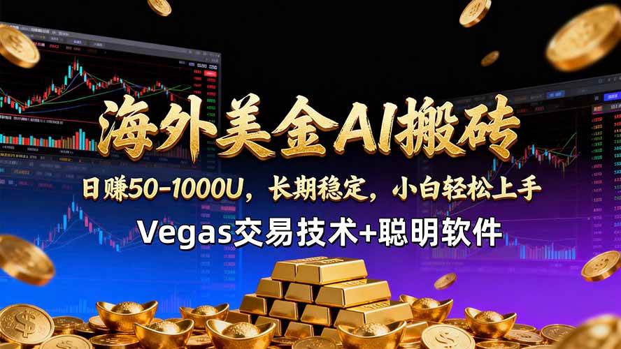 (5.1)海外美金AI搬砖技术Vegas交易技术+聪明软件【训练营第七期】，日赚50-100U
