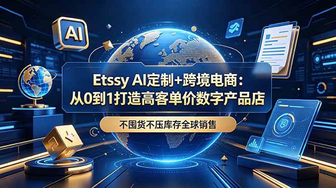 (6.21)Etsy AI定制+跨境电商：从0到1打造高客单价数字产品店，不囤货不压库存全球销售