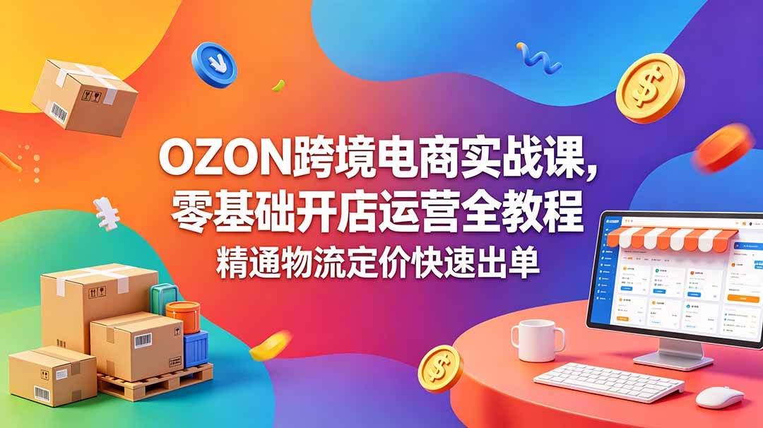 (6.06)OZON 跨境电商实战课，零基础开店运营全教程，精通物流定价快速出单